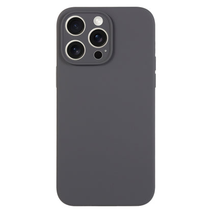 For iPhone 15 Pro Pure Color Liquid Silicone Fine Pore Phone Case(Charcoal Black) - iPhone 15 Pro Cases by buy2fix | Online Shopping UK | buy2fix