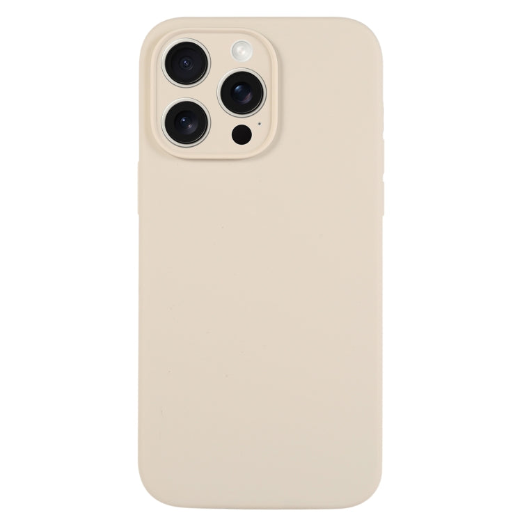 For iPhone 16 Pro Pure Color Liquid Silicone Fine Pore Phone Case(Antique White) - iPhone 16 Pro Cases by buy2fix | Online Shopping UK | buy2fix