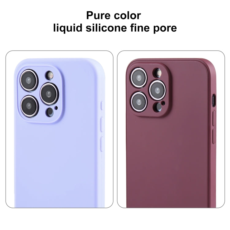 For iPhone 14 Plus Pure Color Liquid Silicone Fine Pore Phone Case(Grey Blue) - iPhone 14 Plus Cases by buy2fix | Online Shopping UK | buy2fix