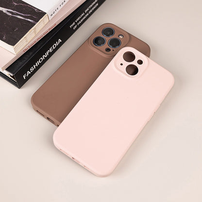 For iPhone 15 Plus Pure Color Liquid Silicone Fine Pore Phone Case(Black Currant) - iPhone 15 Plus Cases by buy2fix | Online Shopping UK | buy2fix