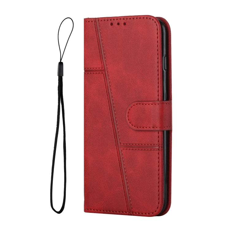 For Motorola Moto G Play 5G 2024 Stitching Calf Texture Buckle Leather Phone Case(Red) - Motorola Cases by buy2fix | Online Shopping UK | buy2fix