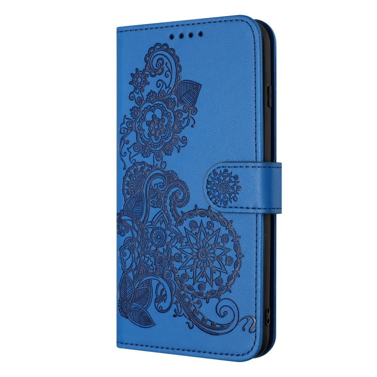 For Realme C53 Datura Flower Embossed Flip Leather Phone Case(Blue) - Realme Cases by buy2fix | Online Shopping UK | buy2fix