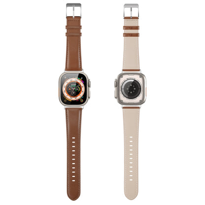 For Apple Watch 42mm DUX DUCIS YS Series Genuine Leather Watch Band(Brown) - Watch Bands by DUX DUCIS | Online Shopping UK | buy2fix