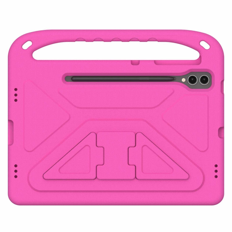 For Samsung Galaxy Tab S9+ Handle EVA Shockproof Tablet Case with Holder(Rose Red) - Galaxy Tab S9+ Cases by buy2fix | Online Shopping UK | buy2fix