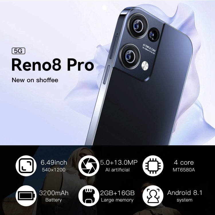 Reno8 Pro / B55, 2GB+16GB, 6.49 inch Screen, Face Identification, Android  8.1 MTK6580A Quad Core, Network: 3G, OTG, Dual SIM(Blue) -  by buy2fix | Online Shopping UK | buy2fix