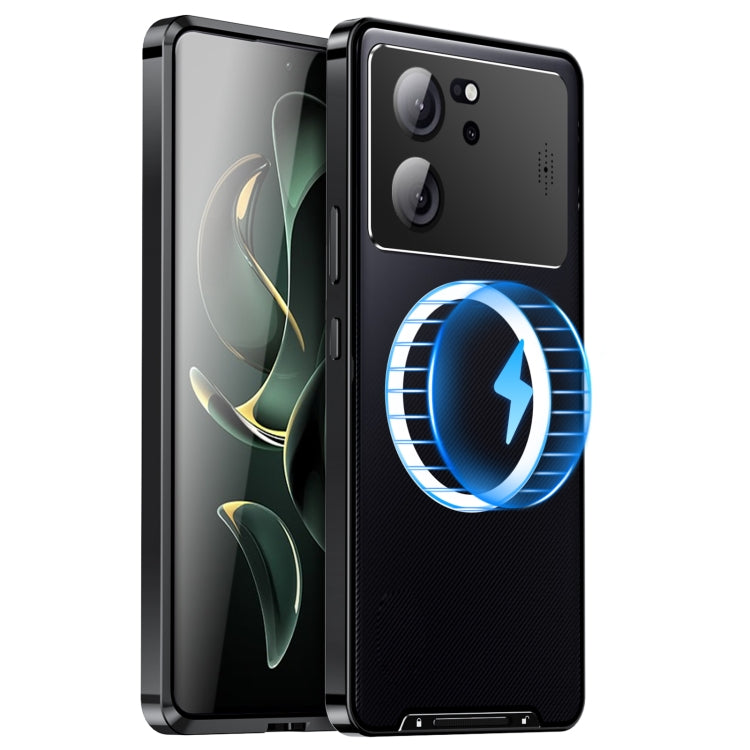 For Xiaomi Redmi K60 Ultra / 13T / 13T Pro Aromatherapy Magnetic Metal Phone Case(Black) - Redmi K60 Ultra Cases by buy2fix | Online Shopping UK | buy2fix