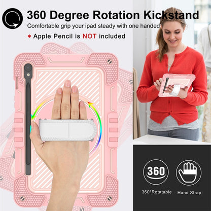 For Samsung Galaxy Tab S9 360 Degree Rotation PC Contrast Silicone Tablet Case(Rose Gold) - Galaxy Tab S9 Cases by buy2fix | Online Shopping UK | buy2fix