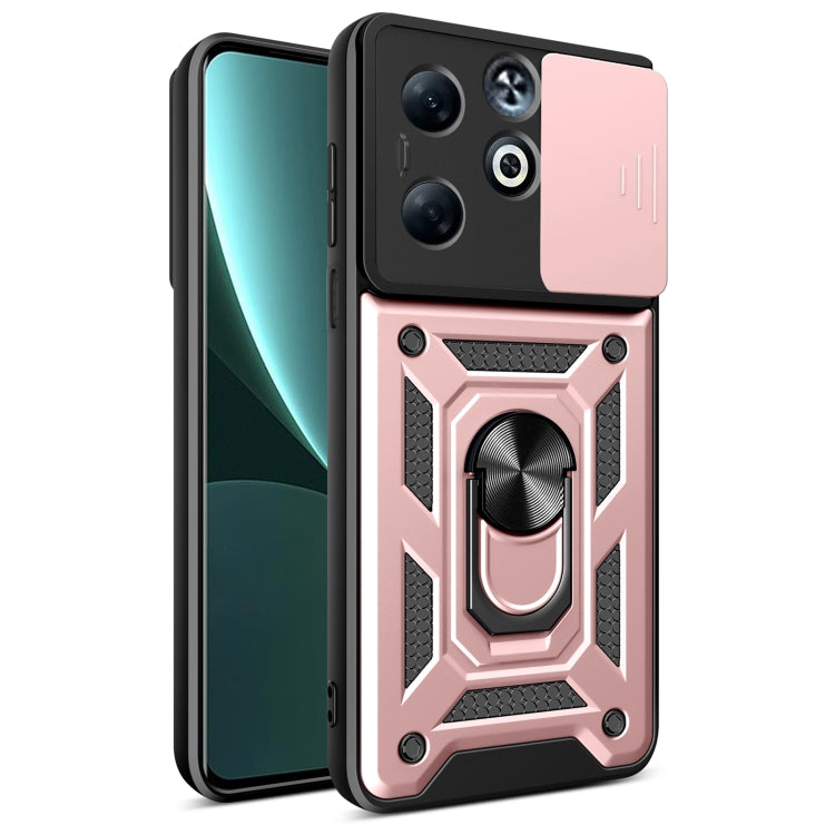 For Infinix Smart 8 Plus / 8 Pro Sliding Camera Cover Design TPU+PC Phone Case(Rose Gold) - Infinix Cases by buy2fix | Online Shopping UK | buy2fix