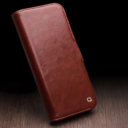 For iPhone 15 Pro QIALINO Classic 103 Buckle Genuine Leather Phone Case(Brown) - iPhone 15 Pro Cases by QIALINO | Online Shopping UK | buy2fix