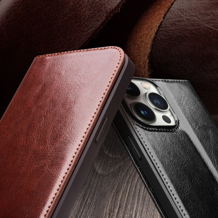 For iPhone 16 Plus QIALINO Classic Genuine Leather Phone Case(Brown) - iPhone 16 Plus Cases by QIALINO | Online Shopping UK | buy2fix