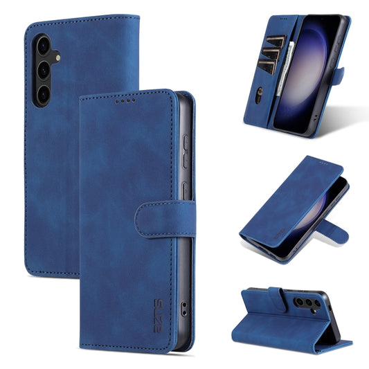 For Samsung Galaxy S24+ 5G AZNS Skin Feel Calf Texture Flip Leather Phone Case(Blue) - Galaxy S24+ 5G Cases by AZNS | Online Shopping UK | buy2fix