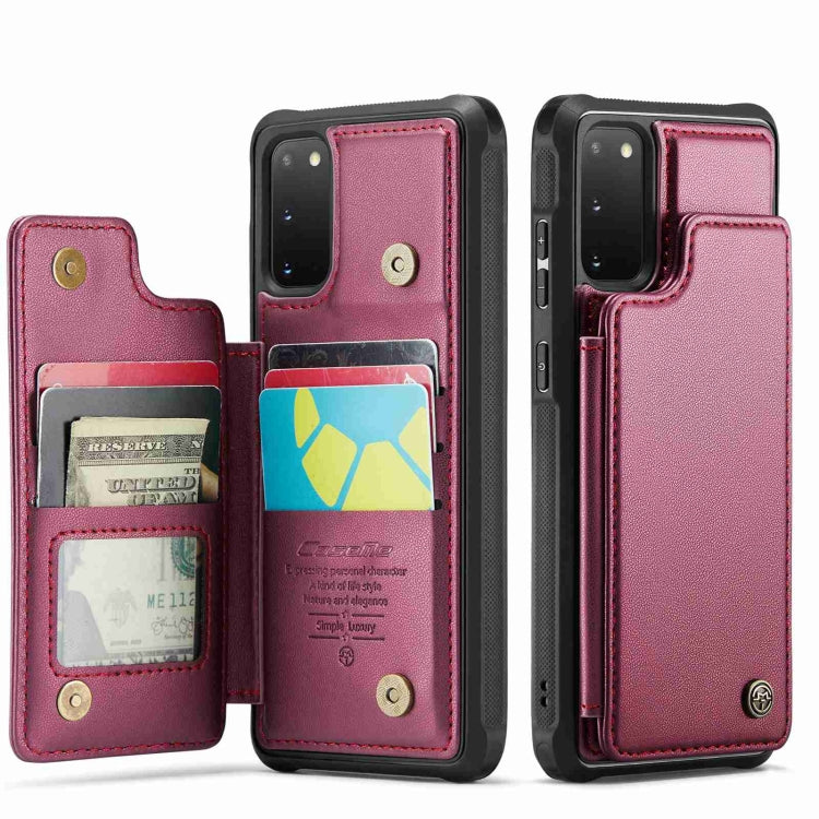 For Samsung Galaxy S20 FE CaseMe C22 Card Slots Holder RFID Anti-theft Phone Case(Wine Red) - Galaxy S20 FE Cases by CaseMe | Online Shopping UK | buy2fix