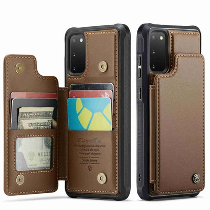 For Samsung Galaxy S20 FE CaseMe C22 Card Slots Holder RFID Anti-theft Phone Case(Brown) - Galaxy S20 FE Cases by CaseMe | Online Shopping UK | buy2fix