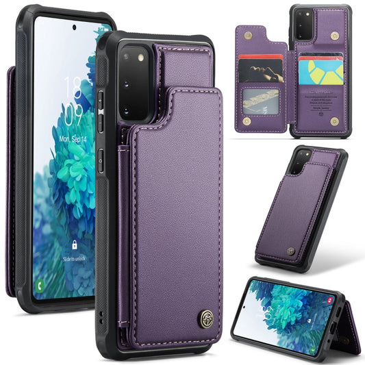 For Samsung Galaxy S20 FE CaseMe C22 Card Slots Holder RFID Anti-theft Phone Case(Purple) - Galaxy S20 FE Cases by CaseMe | Online Shopping UK | buy2fix