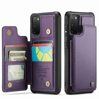 For Samsung Galaxy S20 FE CaseMe C22 Card Slots Holder RFID Anti-theft Phone Case(Purple) - Galaxy S20 FE Cases by CaseMe | Online Shopping UK | buy2fix