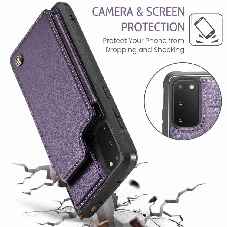 For Samsung Galaxy S20 FE CaseMe C22 Card Slots Holder RFID Anti-theft Phone Case(Purple) - Galaxy S20 FE Cases by CaseMe | Online Shopping UK | buy2fix