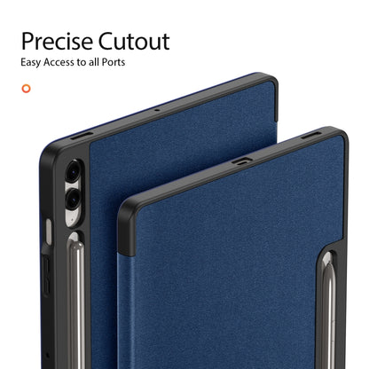 For Samsung Galaxy Tab S9 FE+ DUX DUCIS Domo Series Magnetic Flip Leather Tablet Case(Blue) - Galaxy Tab S9 FE+ by DUX DUCIS | Online Shopping UK | buy2fix