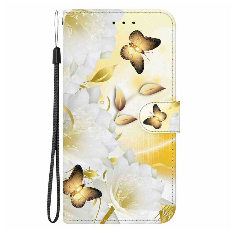 For OnePlus 11 Crystal Texture Colored Drawing Leather Phone Case(Gold Butterfly Epiphyllum) - OnePlus Cases by buy2fix | Online Shopping UK | buy2fix