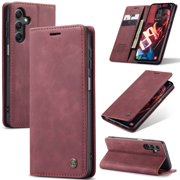 For Samsung Galaxy A15 5G CaseMe 013 Multifunctional Horizontal Flip Leather Phone Case(Wine Red) - Galaxy Phone Cases by CaseMe | Online Shopping UK | buy2fix