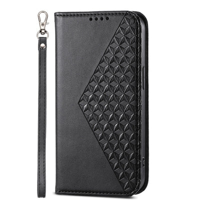 For iPhone 16 Pro Max Cubic Grid Calf Texture Magnetic Leather Phone Case(Black) - iPhone 16 Pro Max Cases by buy2fix | Online Shopping UK | buy2fix