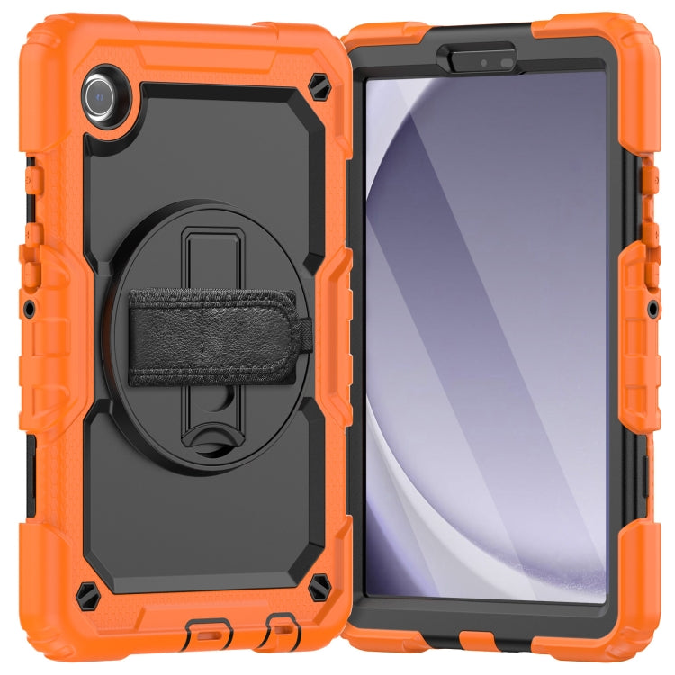 For Samsung Galaxy Tab A9 Silicone + PC Tablet Case with Shoulder Strap(Orange) - Galaxy Tab A9 by buy2fix | Online Shopping UK | buy2fix