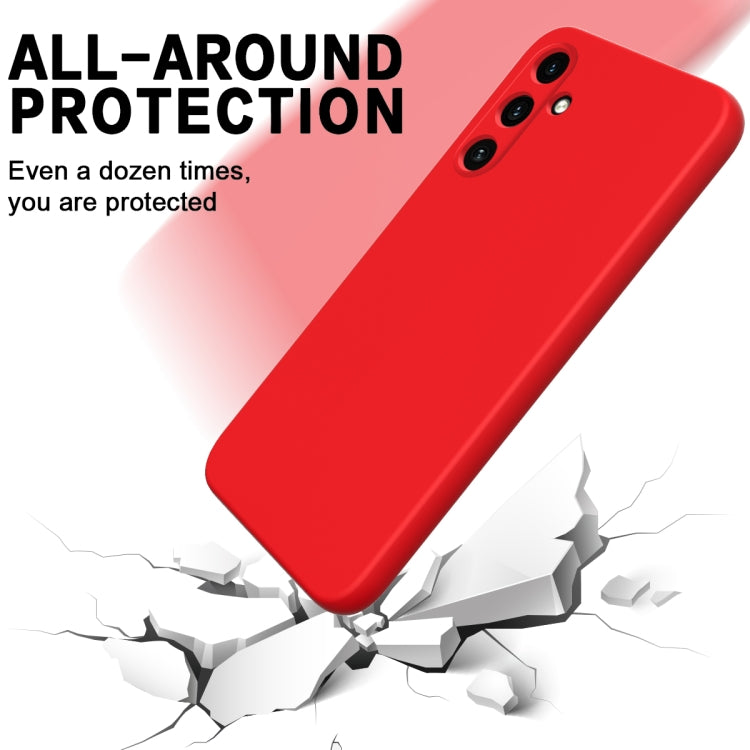 For Samsung Galaxy A55 5G Pure Color Liquid Silicone Shockproof Full Coverage Phone Case(Red) - Galaxy Phone Cases by buy2fix | Online Shopping UK | buy2fix