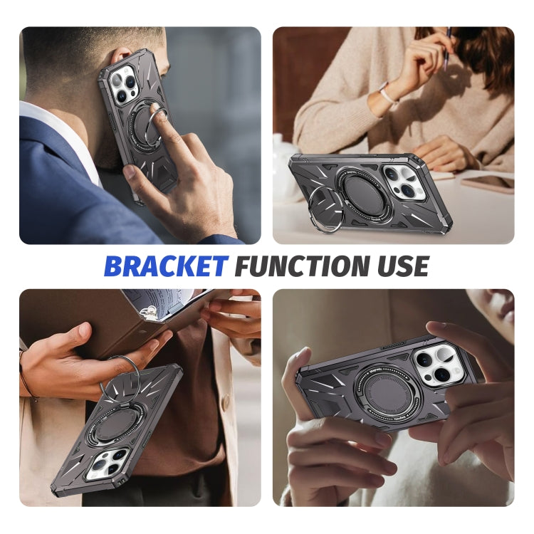 For iPhone 13 Pro MagSafe Magnetic Shockproof Phone Case with Ring Holder(Dark Grey) - iPhone 13 Pro Cases by buy2fix | Online Shopping UK | buy2fix