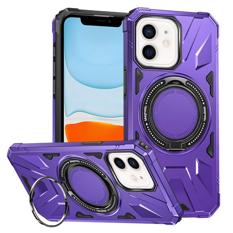 For iPhone 11 MagSafe Magnetic Shockproof Phone Case with Ring Holder(Purple) - iPhone 11 Cases by buy2fix | Online Shopping UK | buy2fix