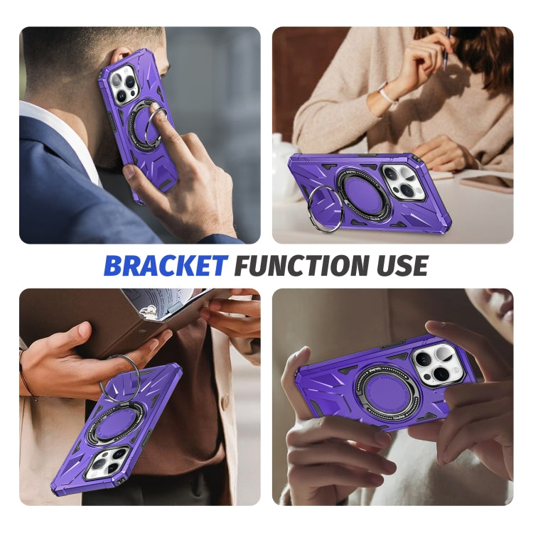 For iPhone 11 MagSafe Magnetic Shockproof Phone Case with Ring Holder(Purple) - iPhone 11 Cases by buy2fix | Online Shopping UK | buy2fix