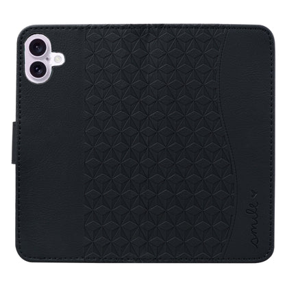 For iPhone 16 Business Diamond Buckle Leather Phone Case with Lanyard(Black) - iPhone 16 Cases by buy2fix | Online Shopping UK | buy2fix