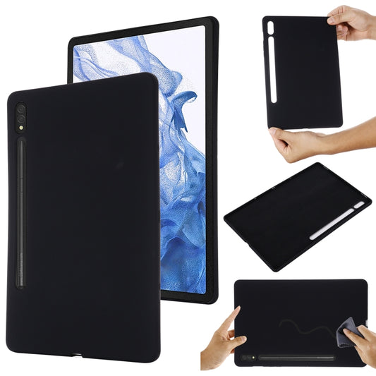 For Samsung Galaxy Tab S9 Ultra Pure Color Liquid Silicone Shockproof Tablet Case(Black) - Galaxy Tab S9 Ultra Cases by buy2fix | Online Shopping UK | buy2fix