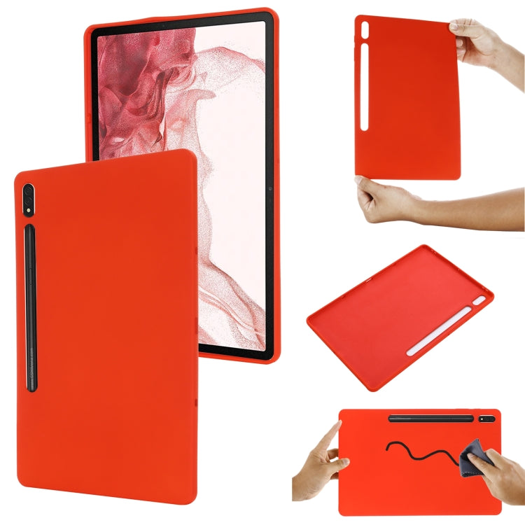 For Samsung Galaxy Tab S9 FE+ Pure Color Liquid Silicone Shockproof Tablet Case(Red) - Galaxy Tab S9 FE+ by buy2fix | Online Shopping UK | buy2fix