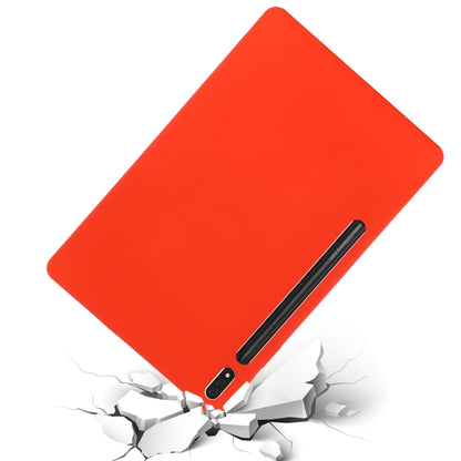 For Samsung Galaxy Tab S9 FE+ Pure Color Liquid Silicone Shockproof Tablet Case(Red) - Galaxy Tab S9 FE+ by buy2fix | Online Shopping UK | buy2fix