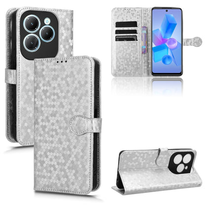 For Infinix Hot 40 / Hot 40 Pro 4G 2024 Honeycomb Dot Texture Leather Phone Case(Silver) - Infinix Cases by buy2fix | Online Shopping UK | buy2fix