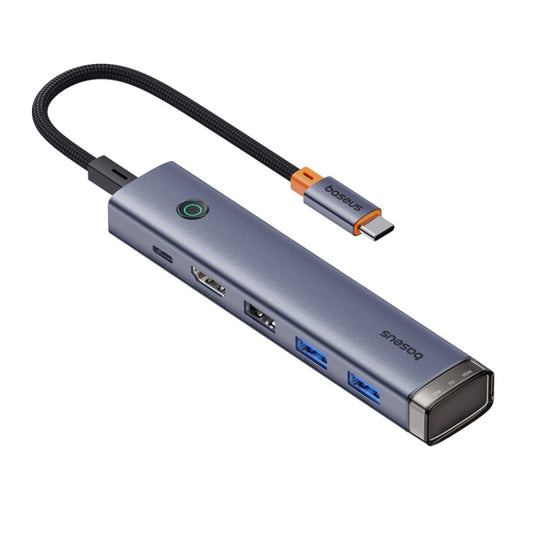 Baseus BS-OH166 UltraJoy Series 6 in 1 USB-C / Type-C Port HUB Docking Station AIR(Space Grey) - USB HUB by Baseus | Online Shopping UK | buy2fix