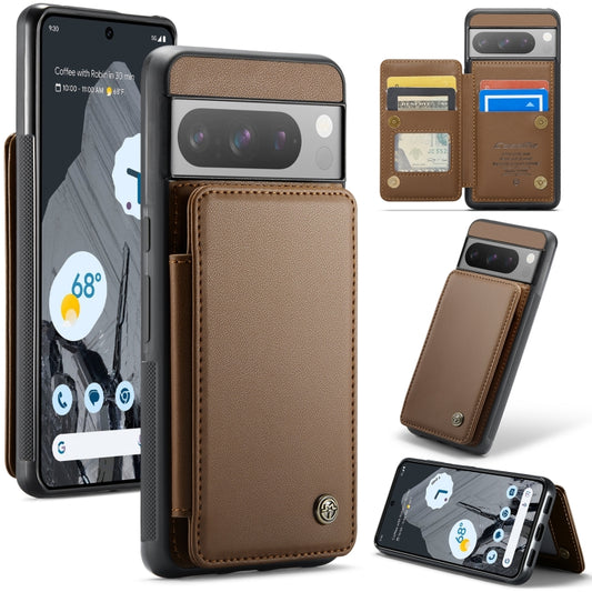 For Google Pixel 8 Pro CaseMe C22 Card Slots Holder RFID Anti-theft Phone Case(Brown) - Google Cases by CaseMe | Online Shopping UK | buy2fix