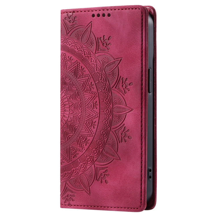 For iPhone 16 Pro Max Totem Embossed Magnetic Leather Phone Case(Red) - iPhone 16 Pro Max Cases by buy2fix | Online Shopping UK | buy2fix