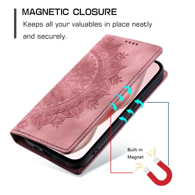 For iPhone 16 Pro Max Totem Embossed Magnetic Leather Phone Case(Rose Gold) - iPhone 16 Pro Max Cases by buy2fix | Online Shopping UK | buy2fix