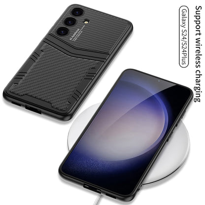 For Samsung Galaxy S24+ 5G GKK TPU + PU Full Coverage Phone Case(Vertical Texture) - Galaxy S24+ 5G Cases by GKK | Online Shopping UK | buy2fix