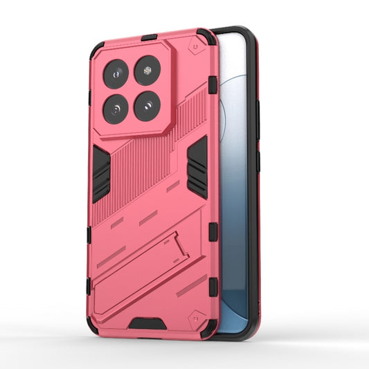 For Xiaomi 14 Pro 5G Punk Armor 2 in 1 PC + TPU Phone Case with Holder(Light Red) - 14 Pro Cases by buy2fix | Online Shopping UK | buy2fix