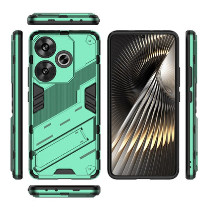 For Xiaomi Redmi Turbo 3 5G Punk Armor 2 in 1 PC + TPU Phone Case with Holder(Green) - Xiaomi Cases by buy2fix | Online Shopping UK | buy2fix