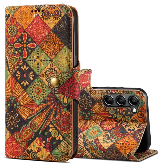 For Samsung Galaxy S23+ Denior Flower Language Series Cork Fabric Oil Edge Leather Phone Case(Autumn) - Galaxy S23+ 5G Cases by Denior | Online Shopping UK | buy2fix