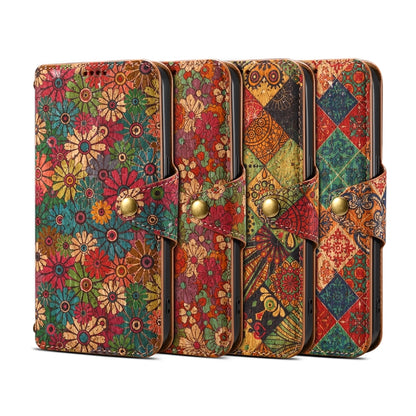 For Samsung Galaxy S24 5G Denior Flower Language Series Cork Fabric Oil Edge Leather Phone Case(Autumn) - Galaxy S24 5G Cases by Denior | Online Shopping UK | buy2fix