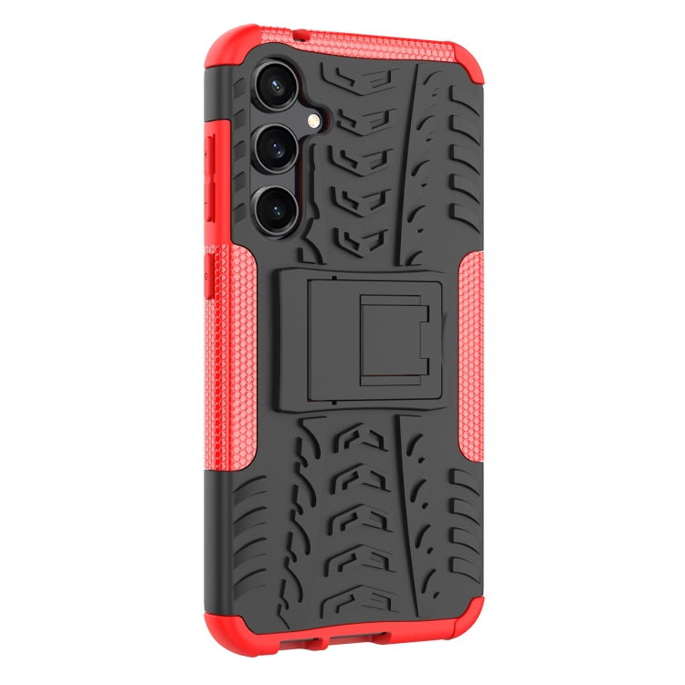 For Samsung Galaxy S23 FE 5G Tire Texture TPU + PC Phone Case with Holder(Red) - Galaxy S23 FE 5G Cases by buy2fix | Online Shopping UK | buy2fix