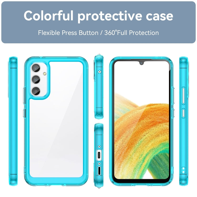 For Samsung Galaxy A25 5G Colorful Series Acrylic Hybrid TPU Phone Case(Transparent Blue) - Galaxy Phone Cases by buy2fix | Online Shopping UK | buy2fix