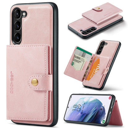 For Samsung Galaxy S24+ 5G JEEHOOD J01 Retro Magnetic Detachable Wallet Phone Case(Pink) - Galaxy S24+ 5G Cases by JEEHOOD | Online Shopping UK | buy2fix