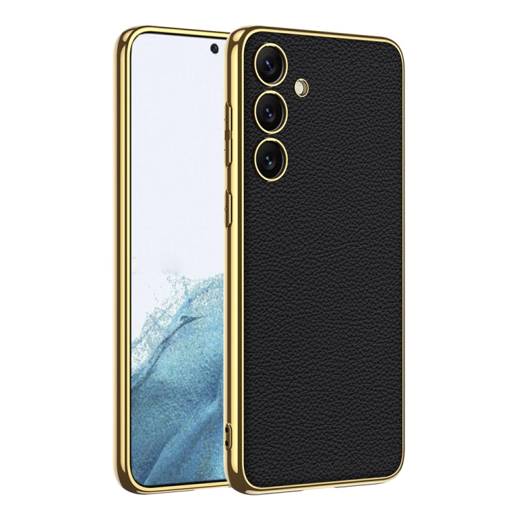 For Samsung Galaxy S24+ 5G GKK Plating TPU + Leather Full Coverage Phone Case(Black) - Galaxy S24+ 5G Cases by GKK | Online Shopping UK | buy2fix