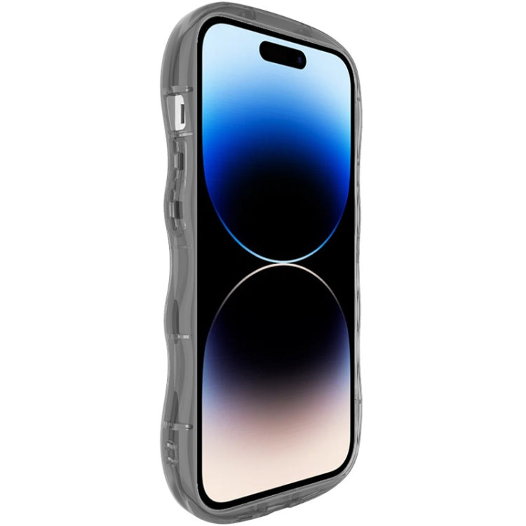 For iPhone 14 Pro IMAK Wave Bubble Soft Shockproof Phone Case(Transparent Black) - iPhone 14 Pro Cases by imak | Online Shopping UK | buy2fix