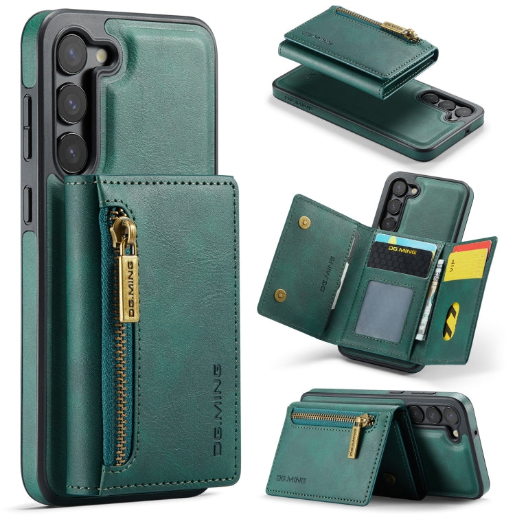 For Samsung Galaxy S23+ DG.MING M5 Series Zip RFID Multi Card Detachable Leather Phone Case(Green) - Galaxy S23+ 5G Cases by DG.MING | Online Shopping UK | buy2fix