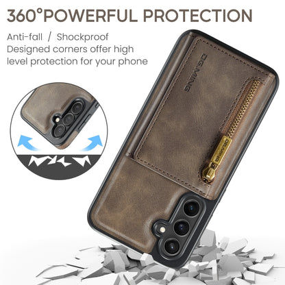 For Samsung Galaxy S24+ 5G DG.MING M5 Series Zip RFID Multi Card Detachable Leather Phone Case(Coffee) - Galaxy S24+ 5G Cases by DG.MING | Online Shopping UK | buy2fix